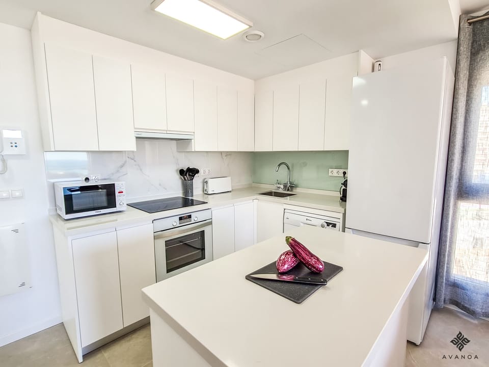 Kitchen with lots of natural light.