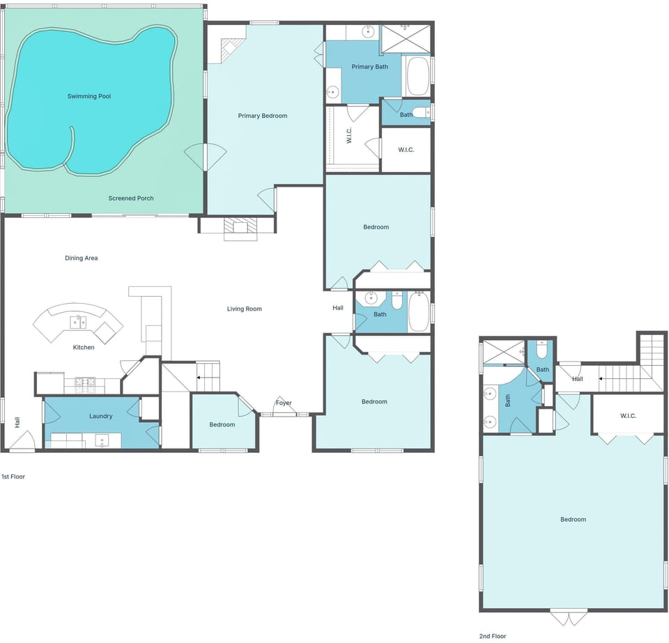 Detailed floor plan showing the layout of this vacation rental