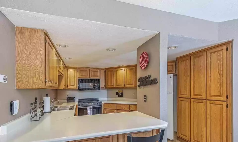Fully stocked kitchen with all the amenities of home. 