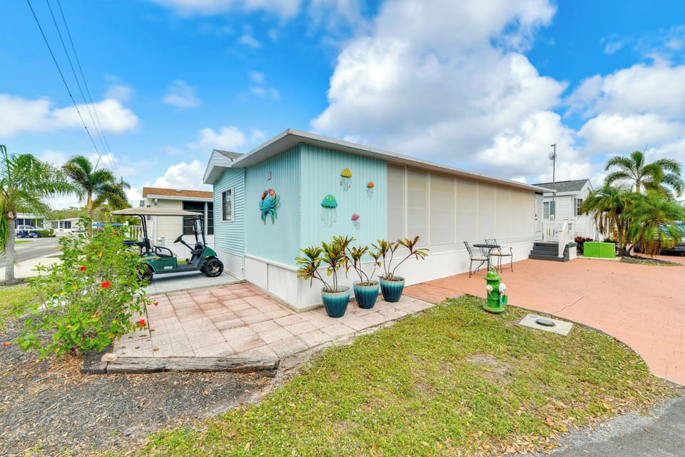 Exterior | Single-Story Home | Patio | Golf Cart Included