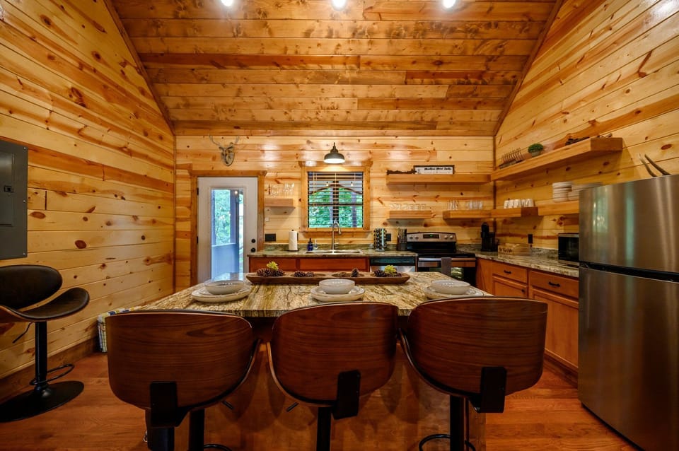 Fully stocked kitchen.  