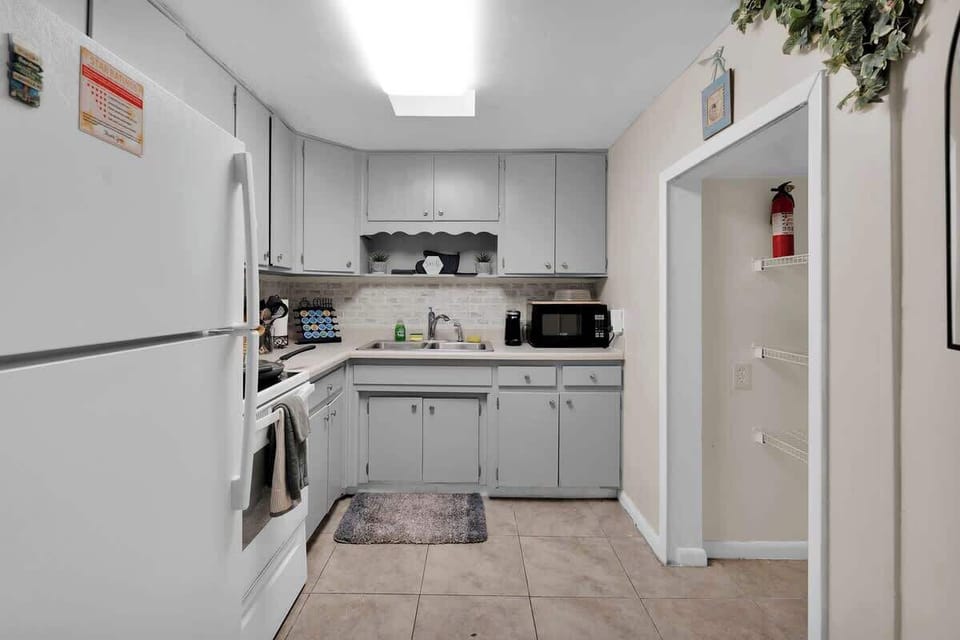 Kitchen Furnishings

Complete with microwave, stove, pots & pans, cups, plates, silverware and coffee together under the Kitchen Skylight.