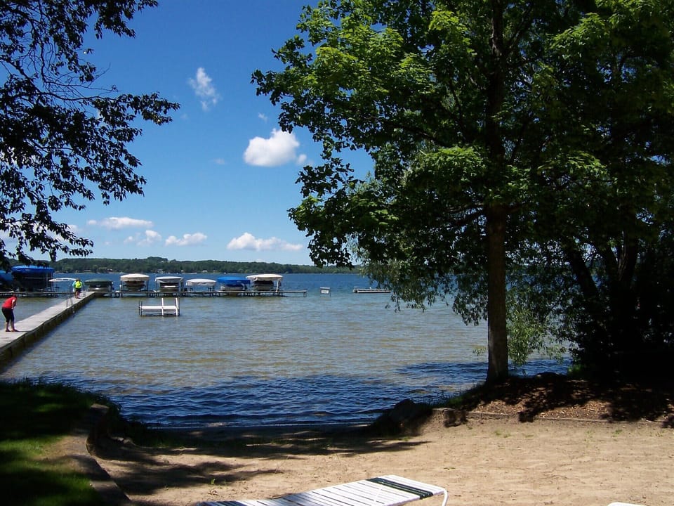 Snowshoe Seclusion guests have access to the private Beach Club on Lake Bellaire