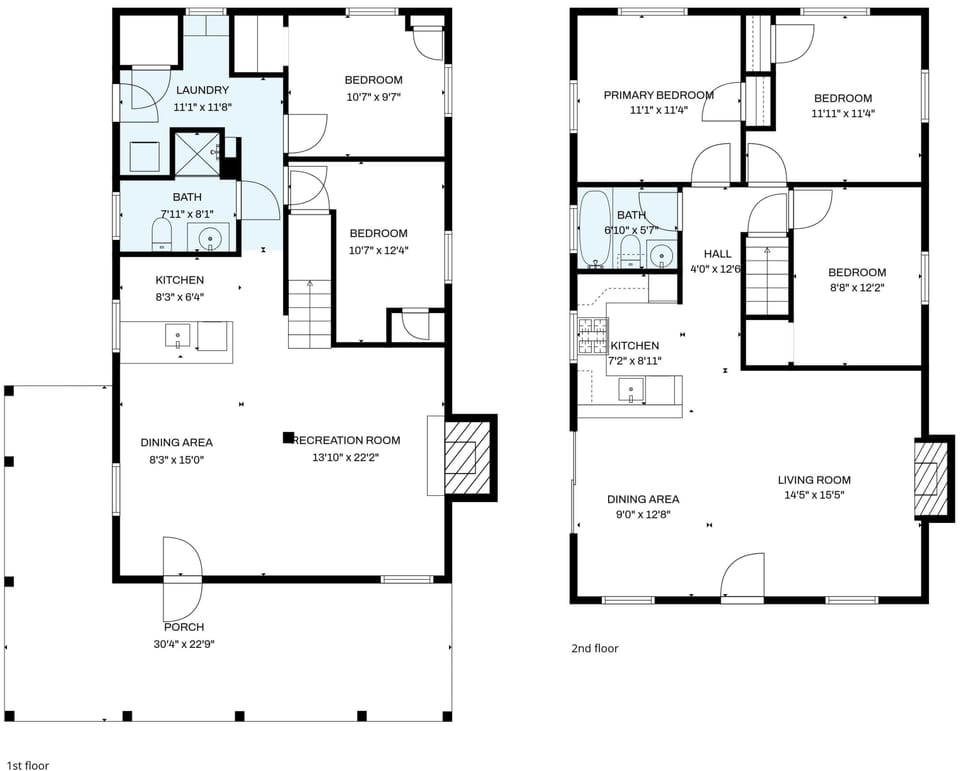Floor plan first and second floors