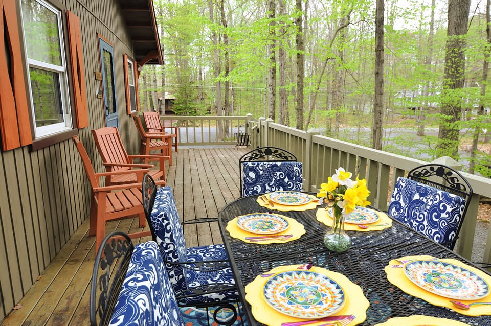 Dine among the trees or relax with a drink after a day at the beach.