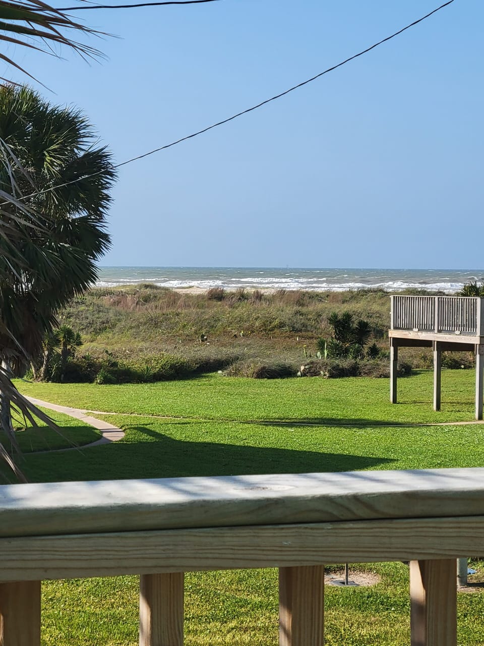 View of the beach from the home's deck