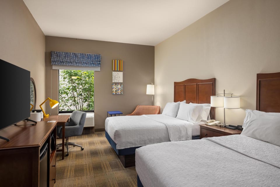 Standard Room, 2 Queen Beds | Blackout drapes, iron/ironing board, free WiFi, bed sheets