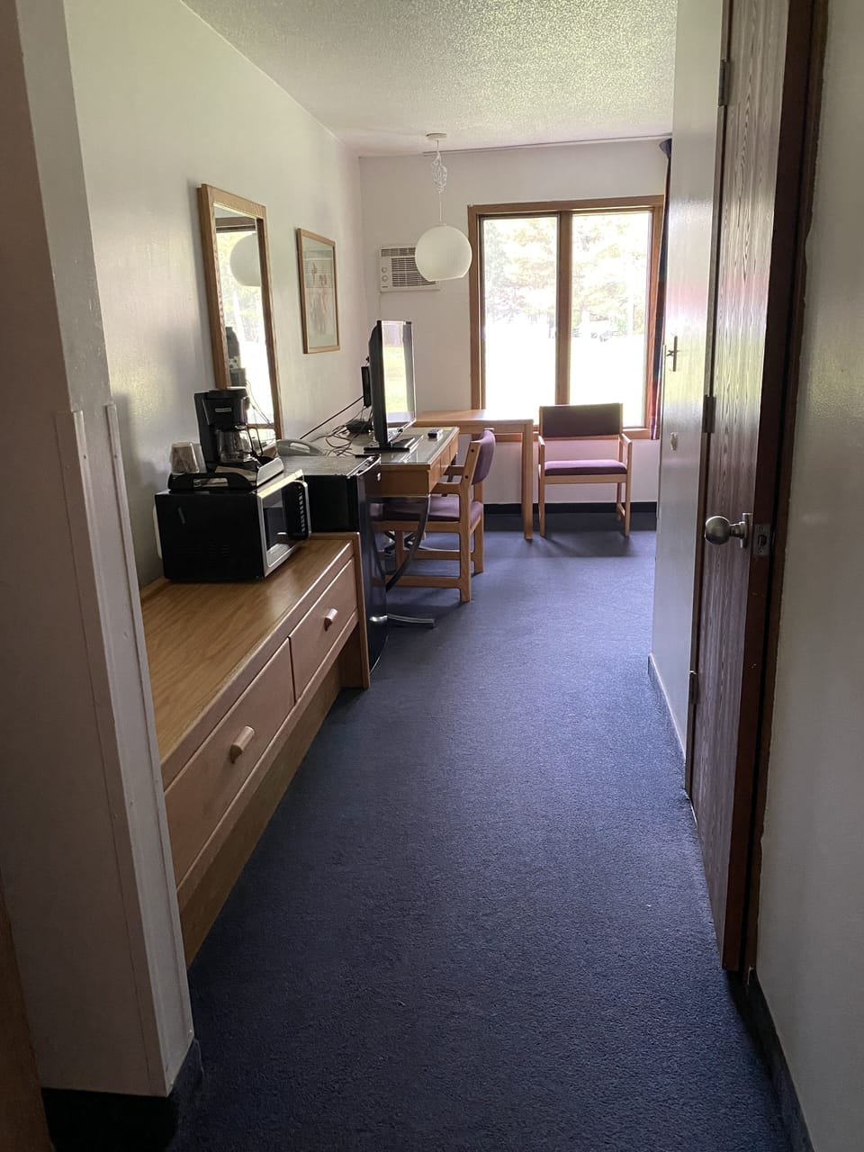 Individually decorated, individually furnished, desk, laptop workspace