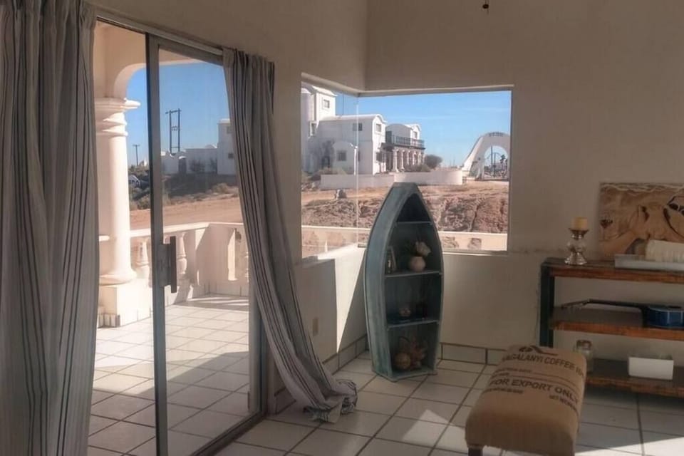 Living room with windows and views
