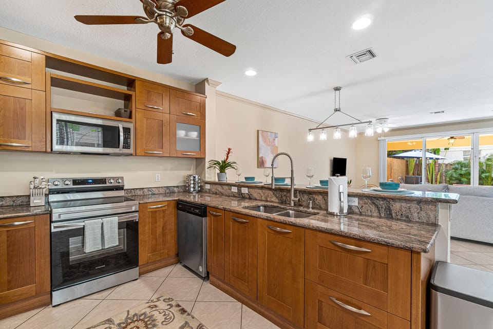 kitchen stove and dishwasher
