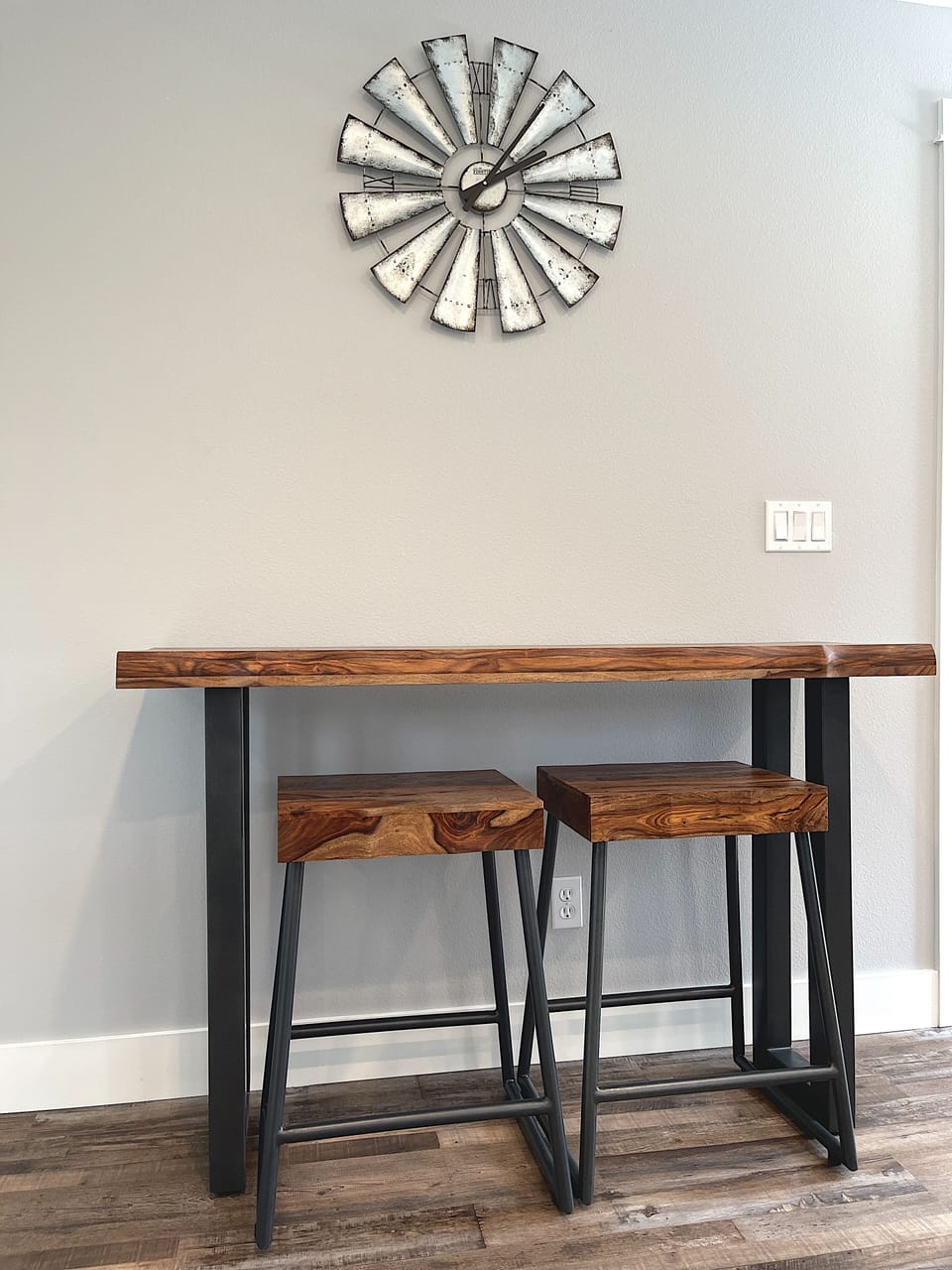 Extra Seating area with beautiful live edge counter and chairs