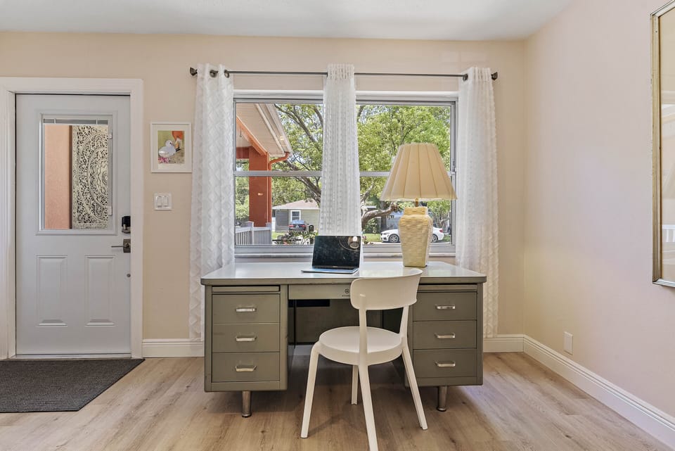 Main Floor - Desk space overlooking the front garden