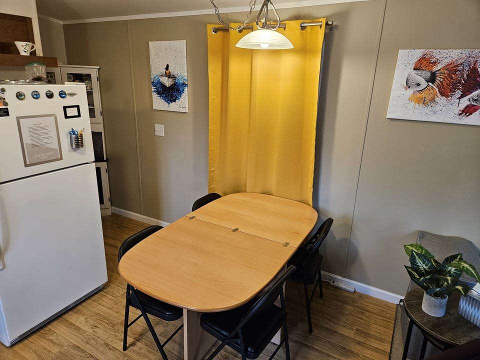 Unfold the kitchen table for more space for seating, puzzles, and games.