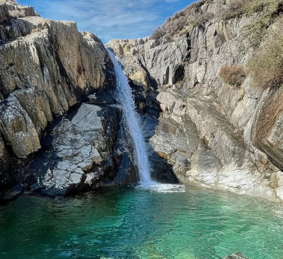 Waterfall pool near Sawyers Cottage in Coppermines Valley