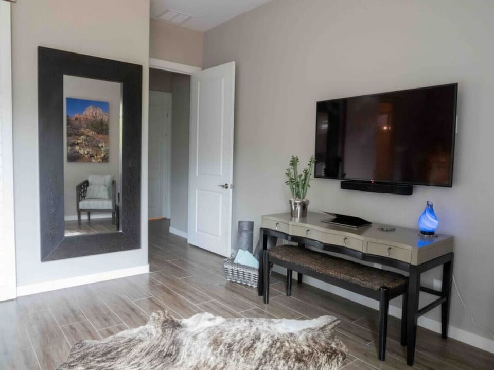 Master Bedroom, Smart TV for your streaming, Sonos Stereo System, Desk for a quiet work space.