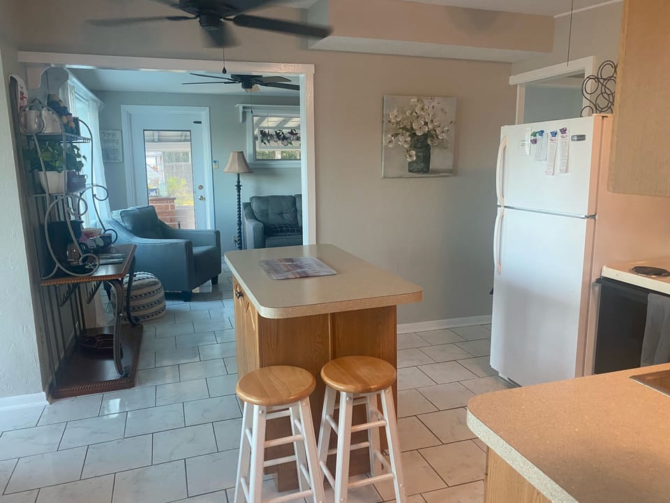 View from kitchen into Living Room
