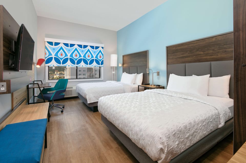 Room, 2 Queen Beds | Desk, laptop workspace, free WiFi, bed sheets