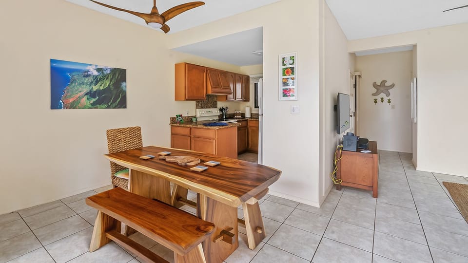 Kaha Lani Resort #106 - Dining Room & Kitchen - Parrish Kauai