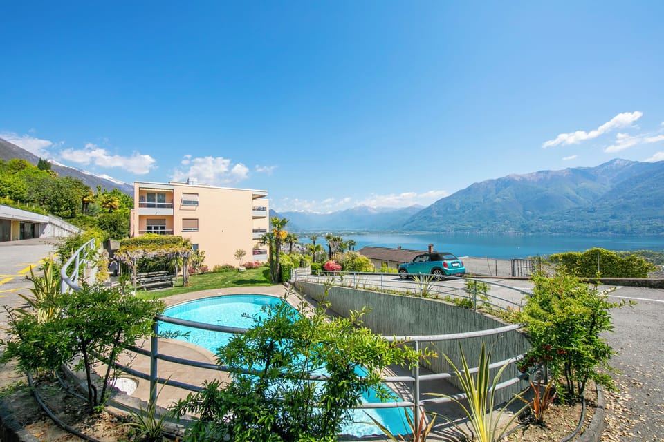 Family Apartment, 2 Bedrooms, 2 Bathrooms, Mountainside (Casa monti belvedere - Locarno Monti) | Pool | Seasonal outdoor pool