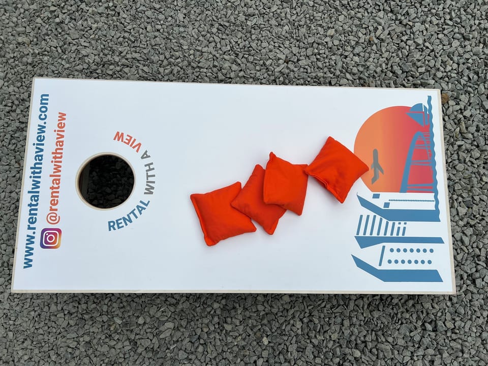 Enjoy a fun game of cornhole