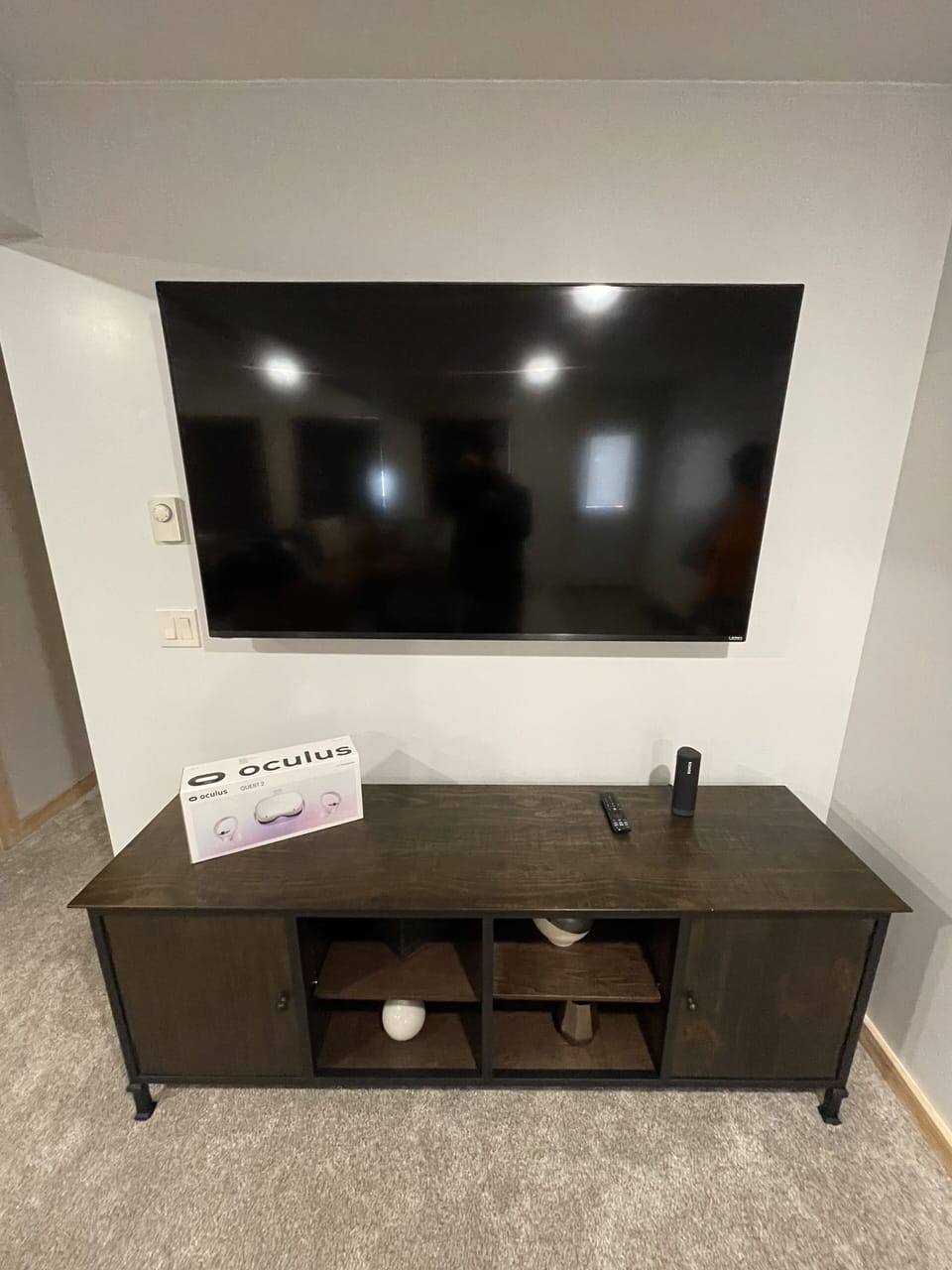 Stocked with a VR Oculus quest 2, gaming system, board games, and puzzles.