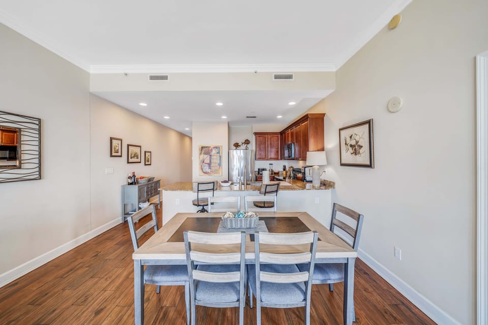 Dining table with seating for 6.