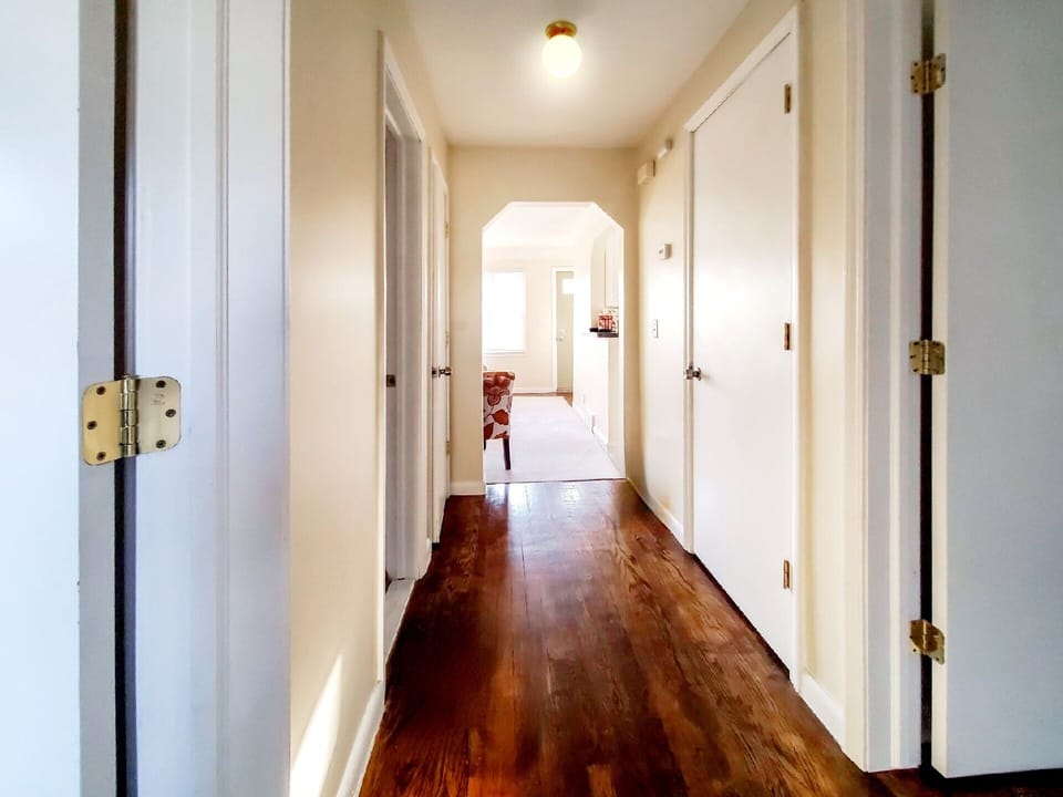 Hallway leading to the living room. 