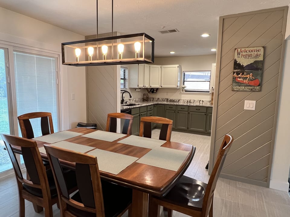 Dining room and kitchen. 