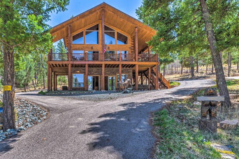 Property Exterior | 3-Story Cabin | Wraparound Deck
