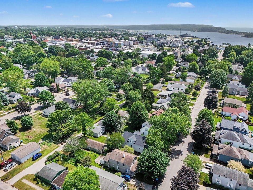 Aerial Towards Lake Michigan