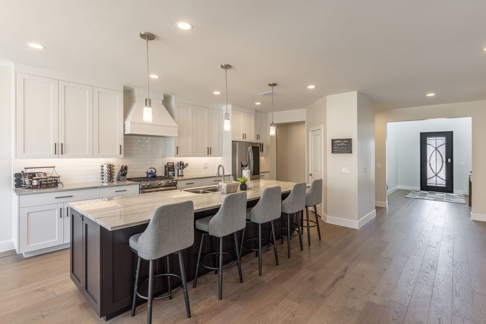 Kitchen Island - The Kitchen Island comfortably seats 5 adults and creates a great space for serving and preparing meals.
