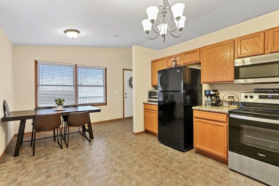 Kitchen and dining room are on the second floor
