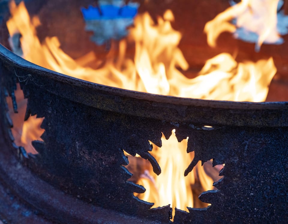 Cozy up by the outdoor fire pit!