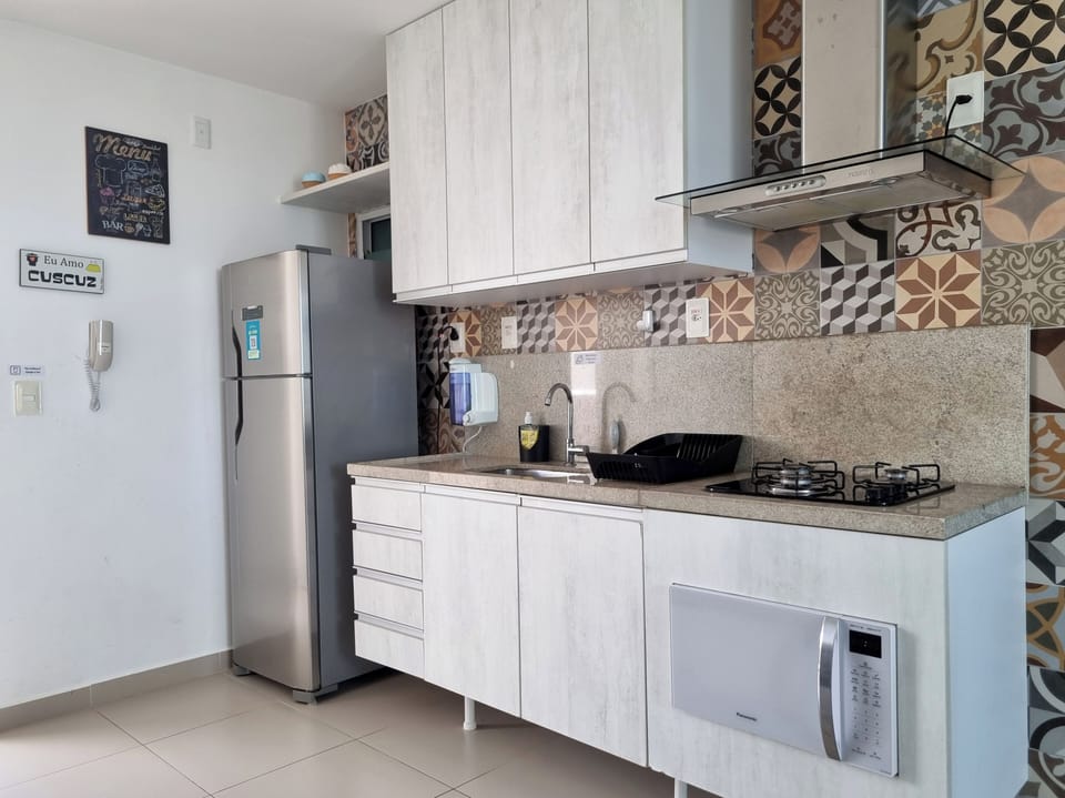 Superior Apartment, 1 Bedroom, Balcony, Partial Sea View | Private kitchen | Microwave, blender, cookware/dishes/utensils, freezer