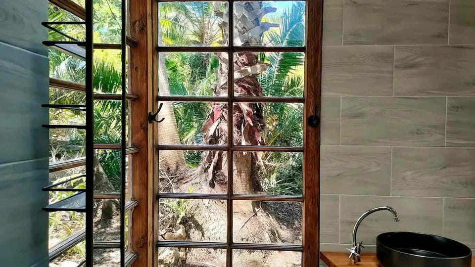 Bathroom with garden view