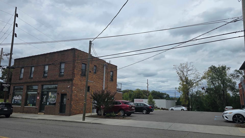 Off-street parking in upper parking lot