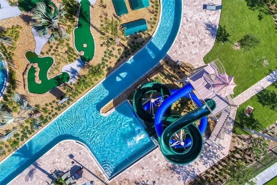 Thrilling water slide and lazy river for endless fun and excitement.