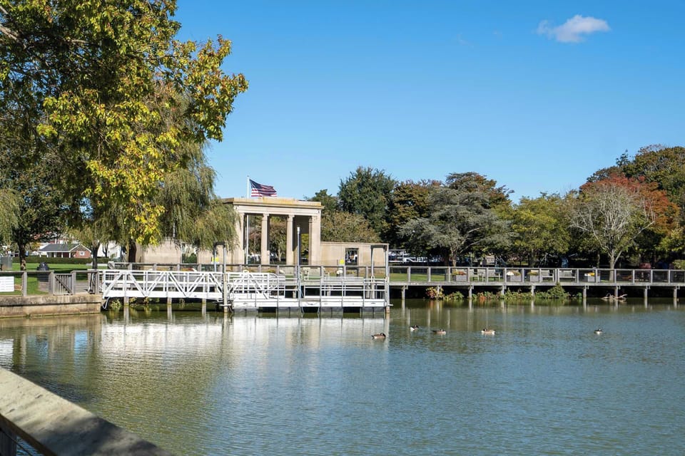 Visit a boardwalk next to the water at Agwam Park