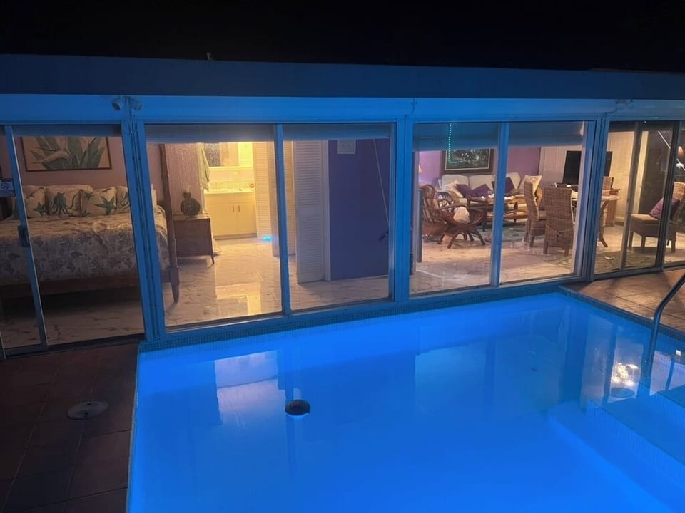Create a magical atmosphere with romantic pool lights and patio lights.
