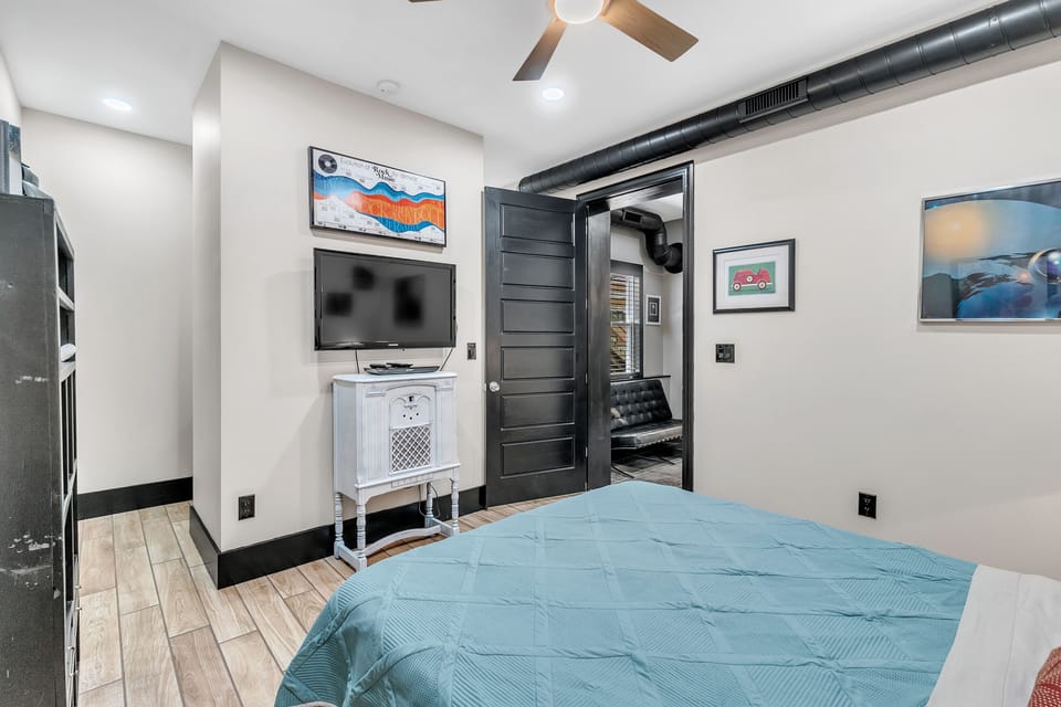 Spacious bedroom with walk-in closet