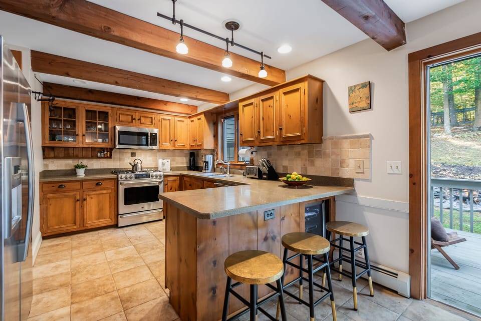 Kitchen fully stocked with Hexclad Cookware