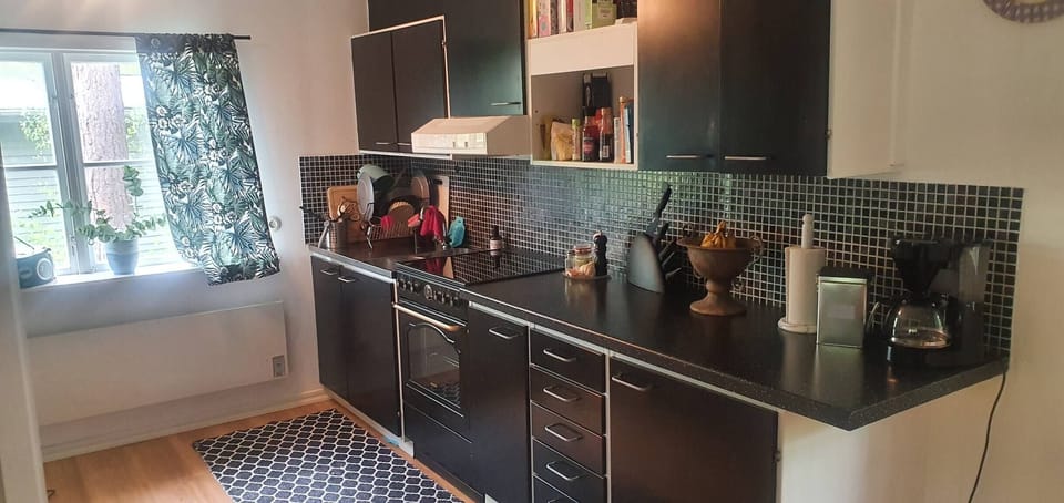 Cabin, 2 Bedrooms, Terrace, Garden View | Private kitchen | Stovetop, coffee/tea maker, toaster, dining tables