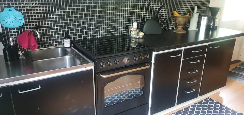 Cabin, 2 Bedrooms, Terrace, Garden View | Private kitchen | Stovetop, coffee/tea maker, toaster, dining tables