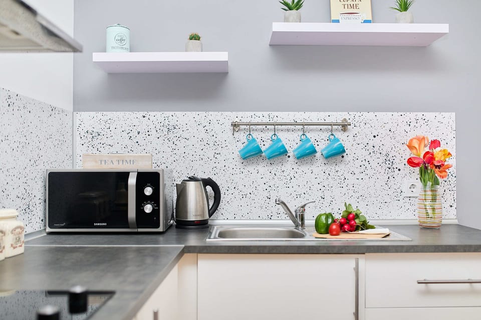 Apartment (1 Bedroom) | Private kitchen | Fridge, microwave, coffee/tea maker, electric kettle