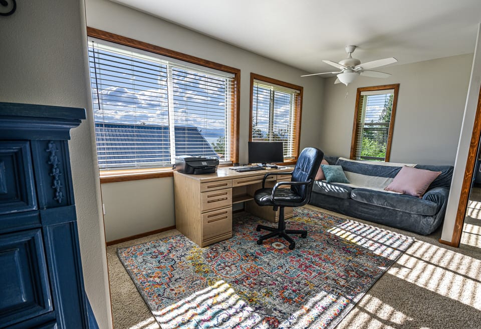Work station with a beautiful view in the Master bedroom.