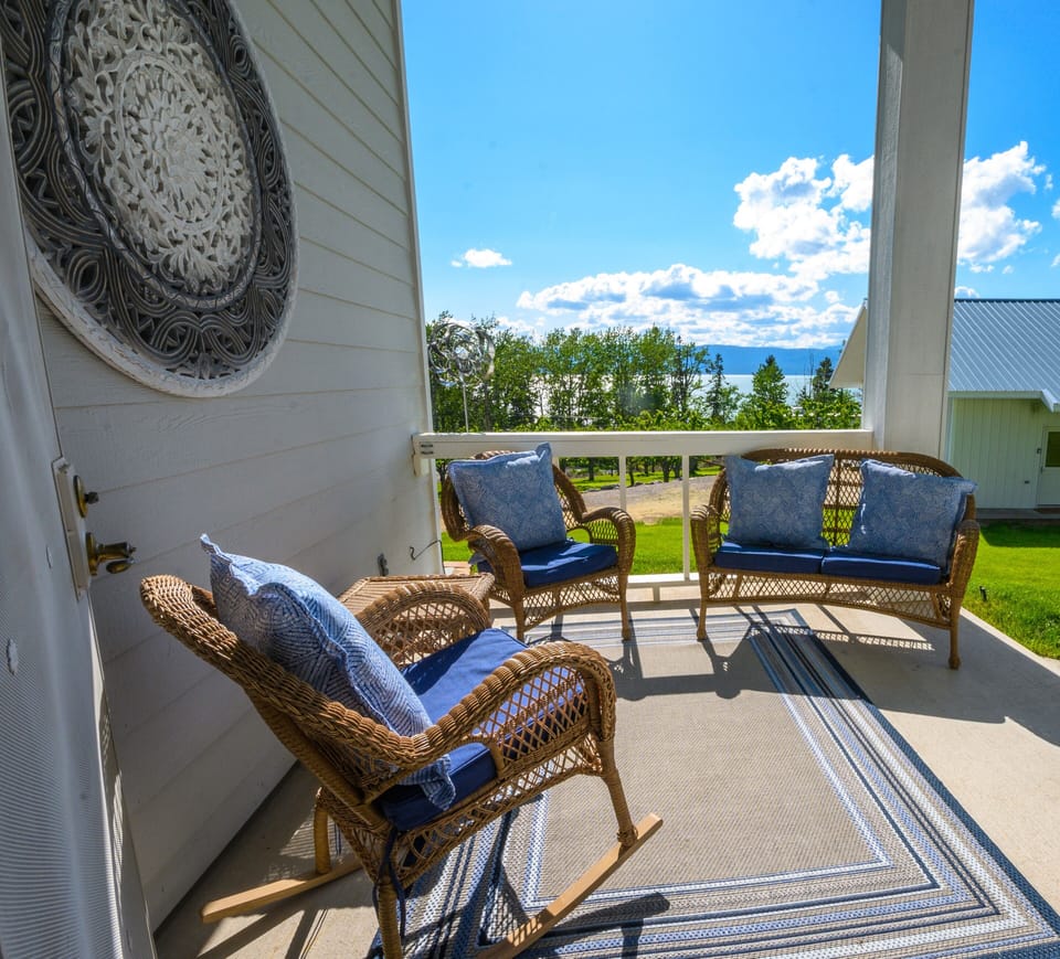 Relax on the front porch with a view.