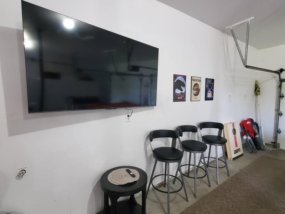 Garage Game Room with TV