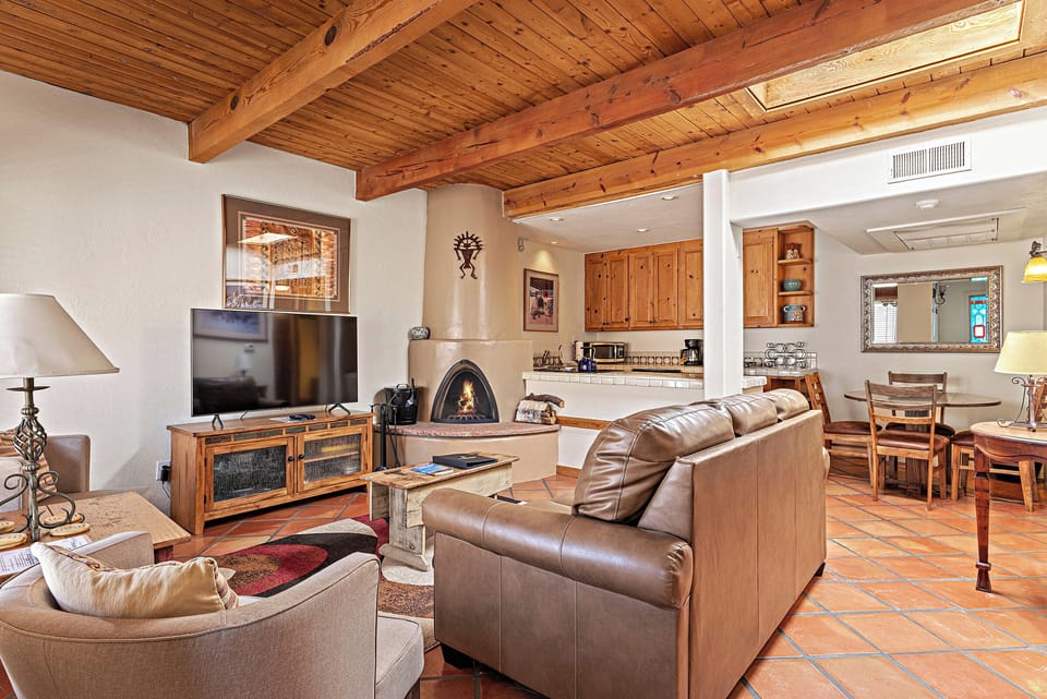 Living Room with Kiva Fireplace