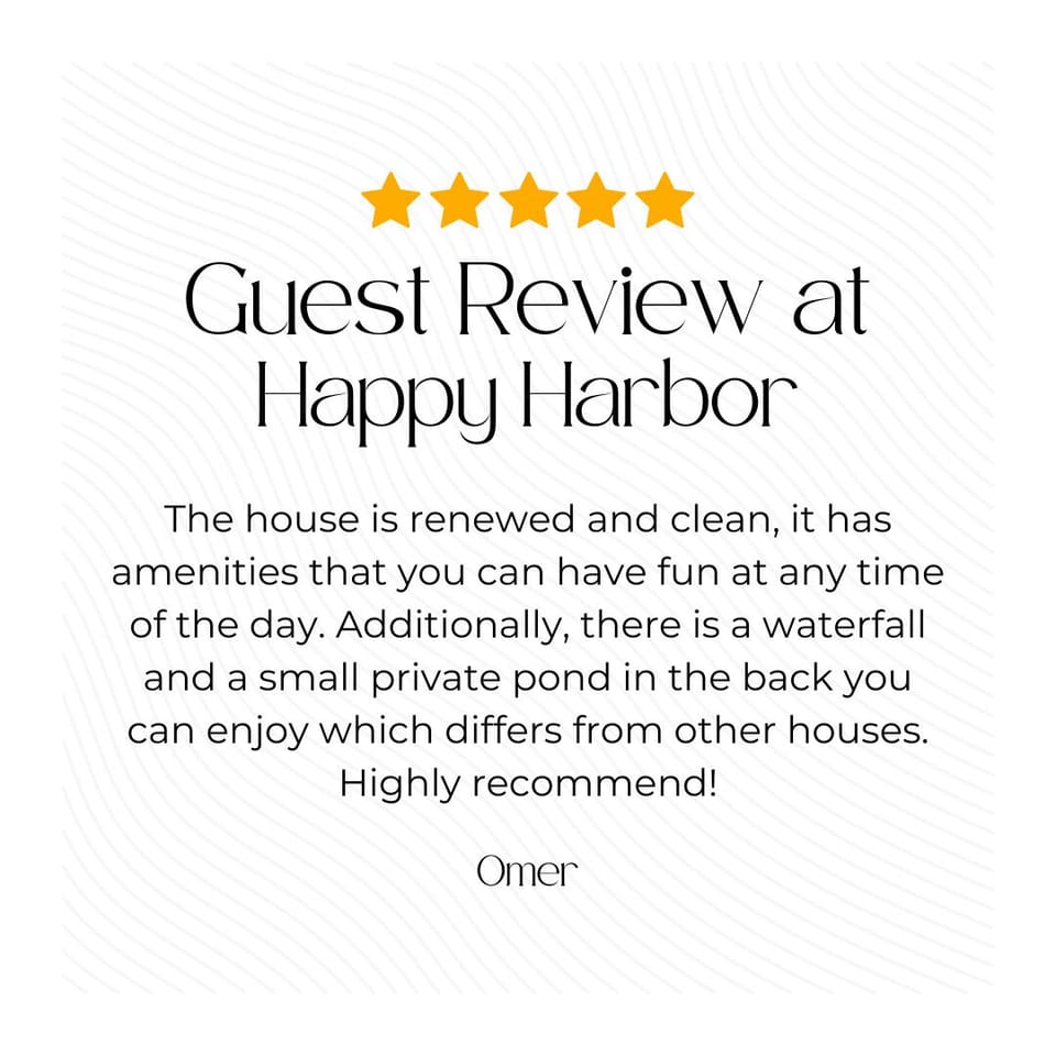 To see what previous guests have loved about their stay at Happy Harbor, check out our fantastic online guest reviews!