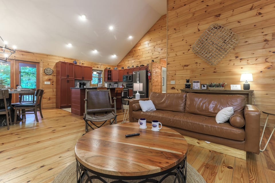 Rustic Modern Living Room in Ellijay Cabin